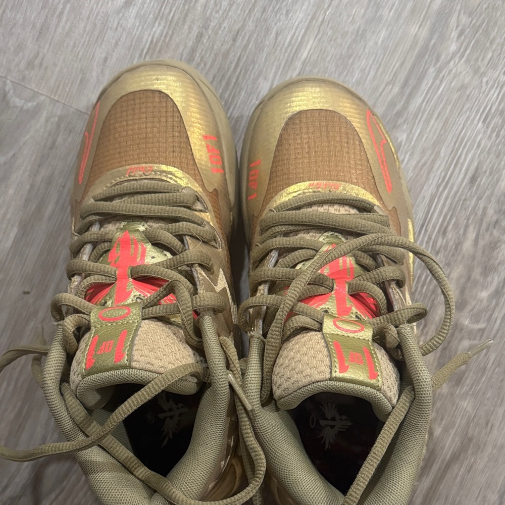 Puma Kids Sneakers in Gold and Pink Lemelo Ball - Picture 4 of 9